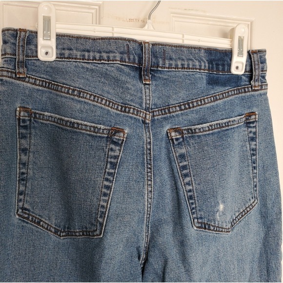 Abercrombie & Fitch 90's Slim Straight Ultra High Rise Distressed Med Wash 12L - Picture 7 of 8